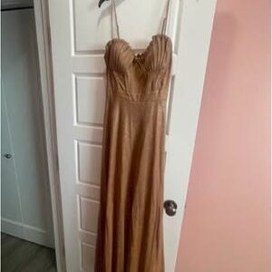 Symphony Strapless Tan Dress